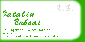 katalin baksai business card